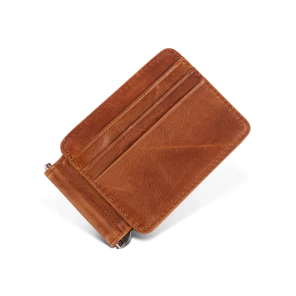 

Genuine Leather Men Small Wallet Card Holder Wallet RFID Credit ID Card Holder Coin Purse Money Case For Male Portomonee