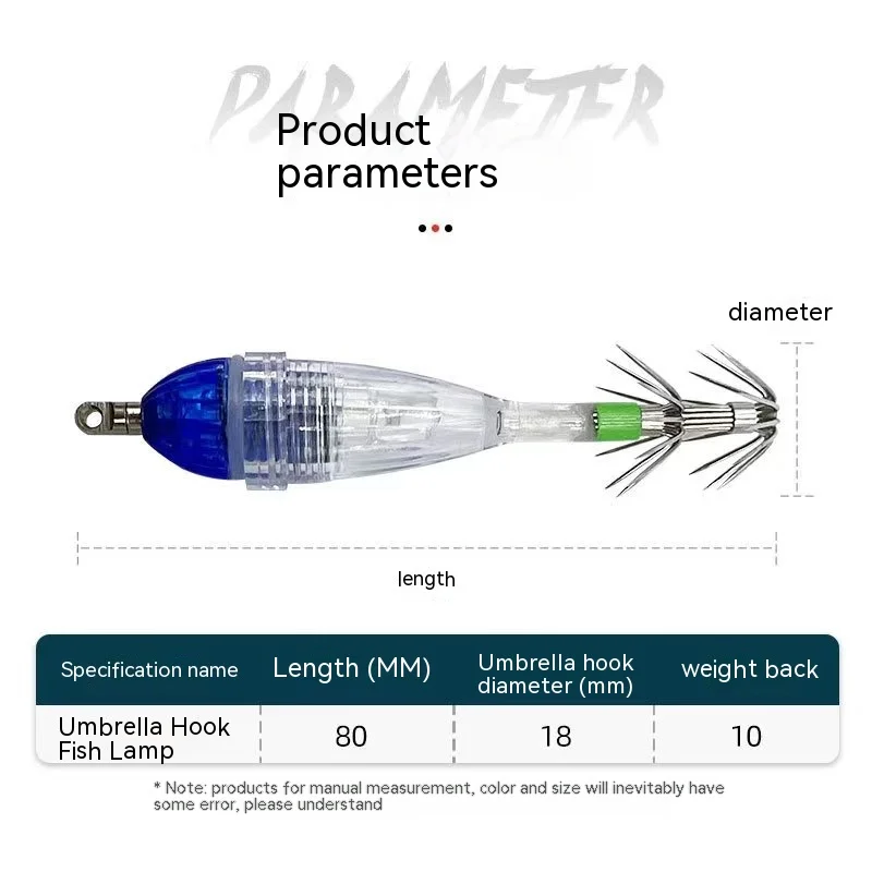 Fishing Light Fish Finder LED Luminous Night with Battery 6cm/7.8g Underwater Super Waterproof