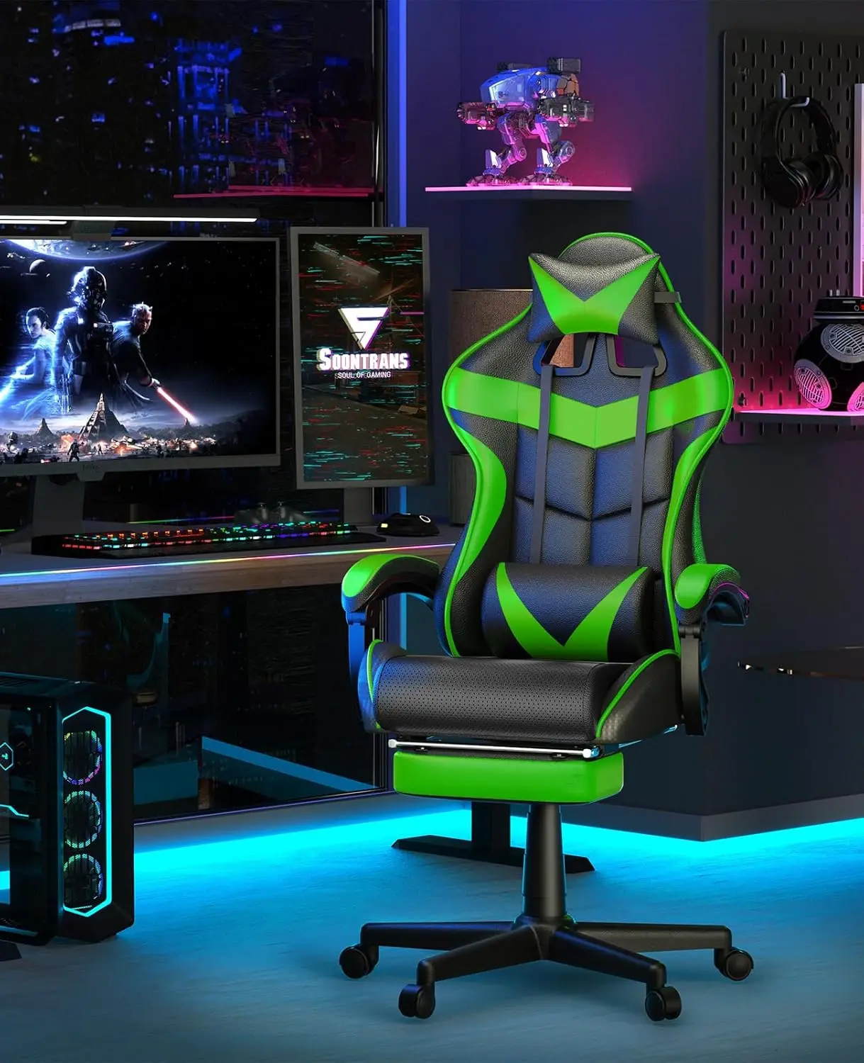 Gaming Chair with Footrest
