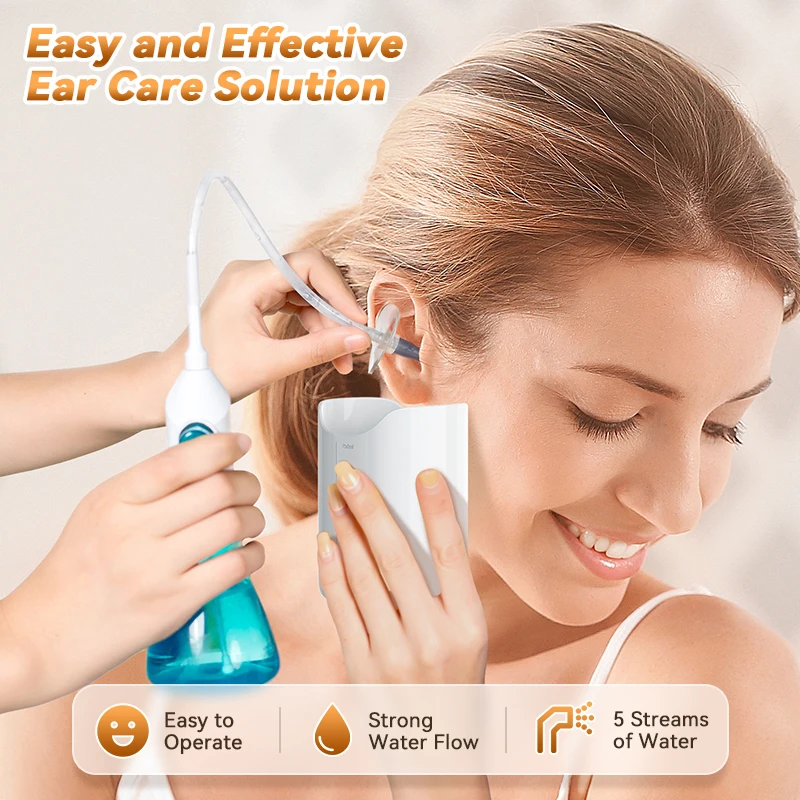 Ear Wax Removal Kit Manual Ear Irrigation Flushing System Safe Effective Water Cleaner
