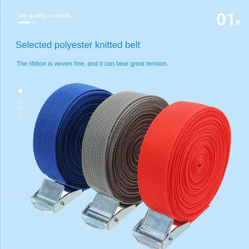 5M Car Tension Rope Buckle Tie Down Strap Car Strong Ratchet Belt Luggage Bag Cargo Lashing with Metal Buckle Tow Rope Tensioner