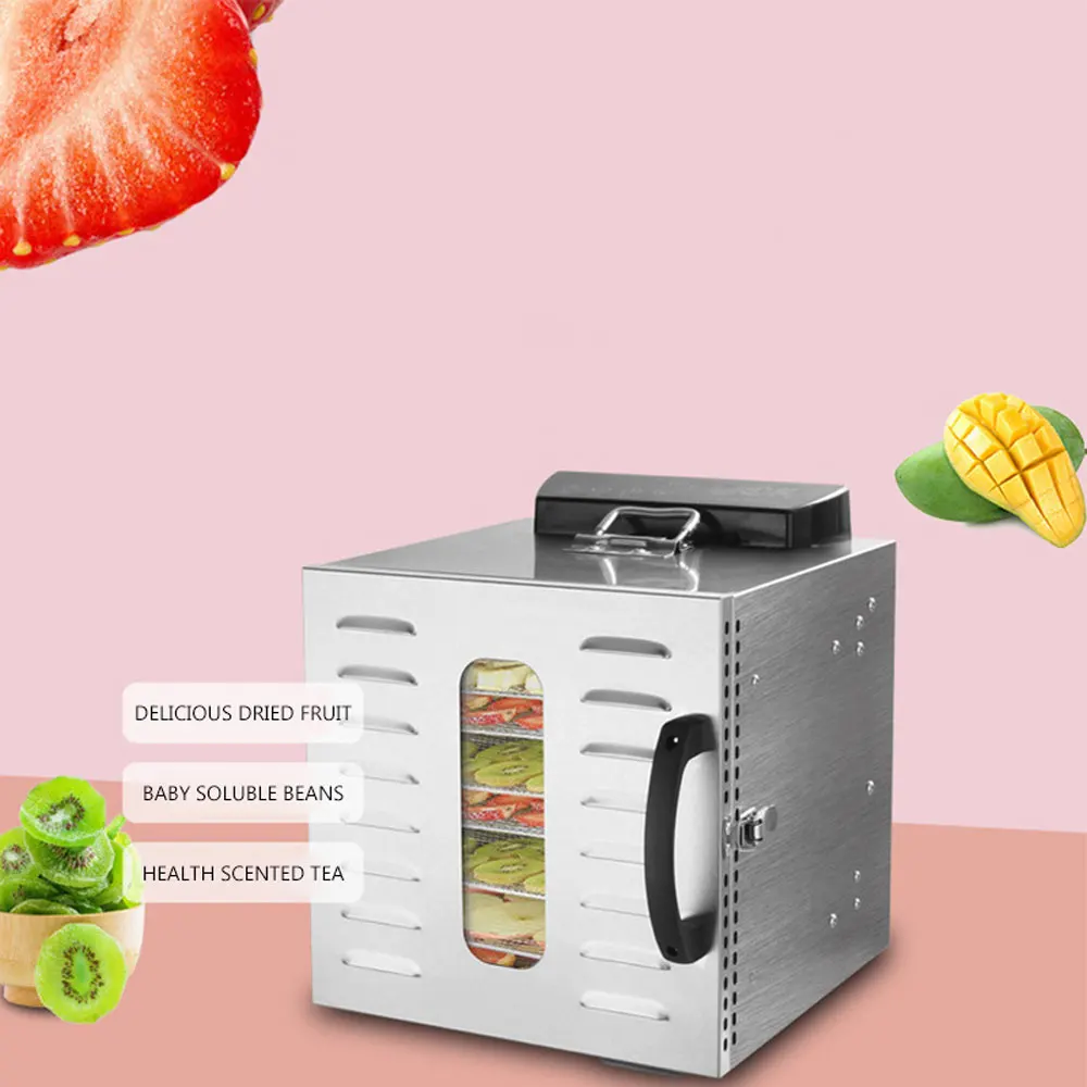 Household Appliances Stainless Steel Small Dried Fruit Machine Vegetable Mango Tea Pet Meat Dried Food Dryer 8-Layer