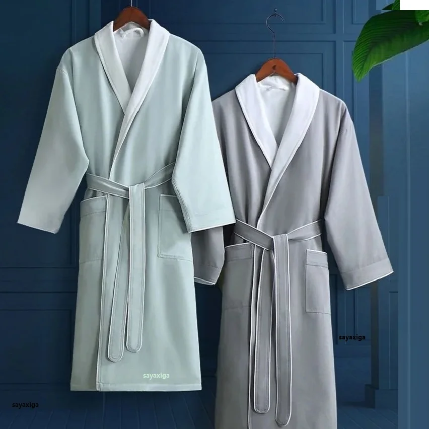 100-microsoft-Winter-Bathrobe-Men-Blue-Comfortable-Sleeve-Wear-Bath ...