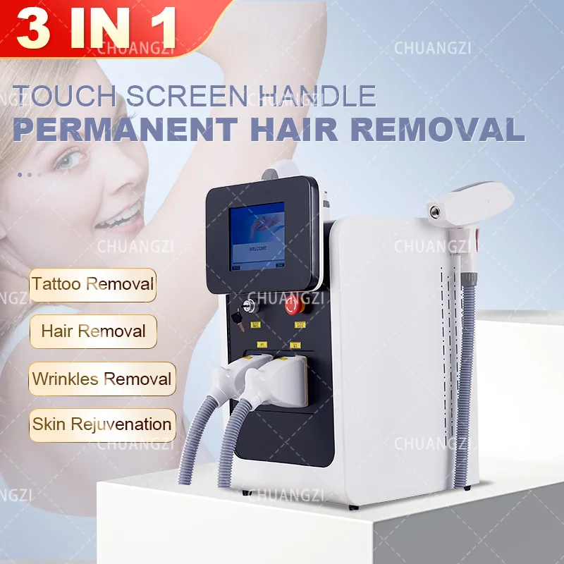 

Nd Yag 3 In 1 OPT Portable Tattoo And Hair Removal Skin Rejuvenation Device Machine Face Lift Hair Removal skin rejuvenation