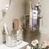 Bathroom suction rack punching-free toilet washstand plastic wall-hung cosmetic storage box 5