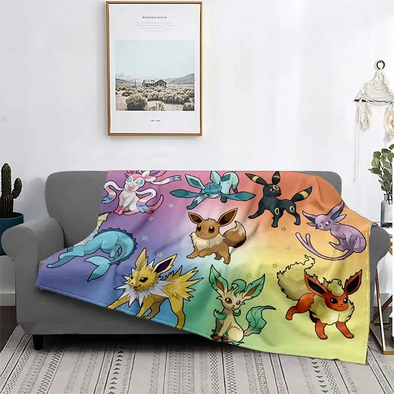 thumbnail image 1 of Manta ligera con estampado de Pokémon de anime japonés para sala de estar, dormitorio, habitación de niños, manta cálida, regalo de Navidad, 1 of 5