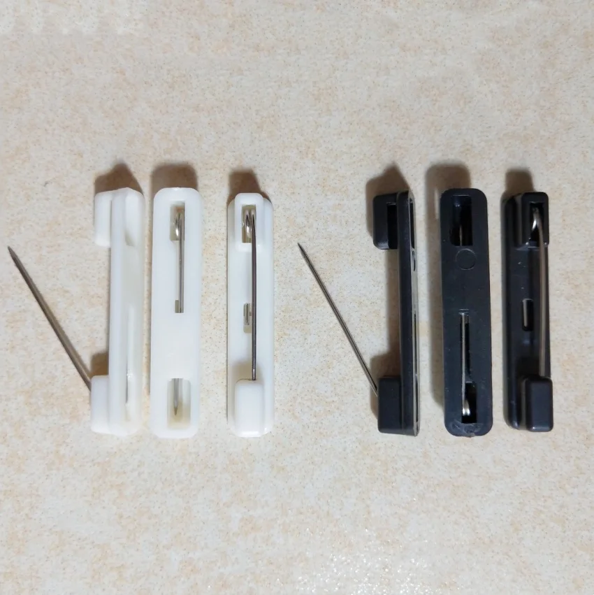 1000개 플라스틱 안전핀 작업 ID 번호판 가슴 카드 배지 액세서리