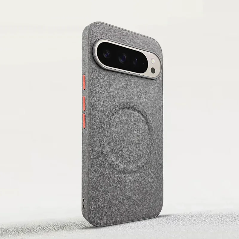 Magnetic Plain Leather Protective Phone Case and Back Cover