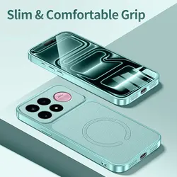 Magnetic PU Leather Texture Shockproof TPU Bumper Case for Redmi K100 Pro Max (Sky blue)