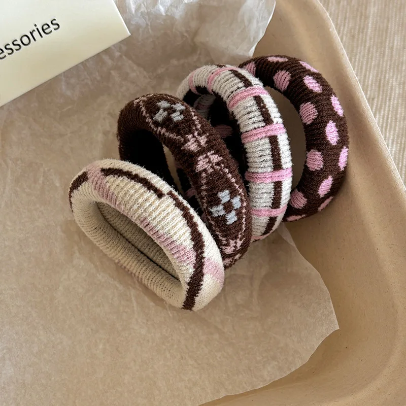 Set elastici per capelli vintage in maglia boho accessori morbidi_voghion.com