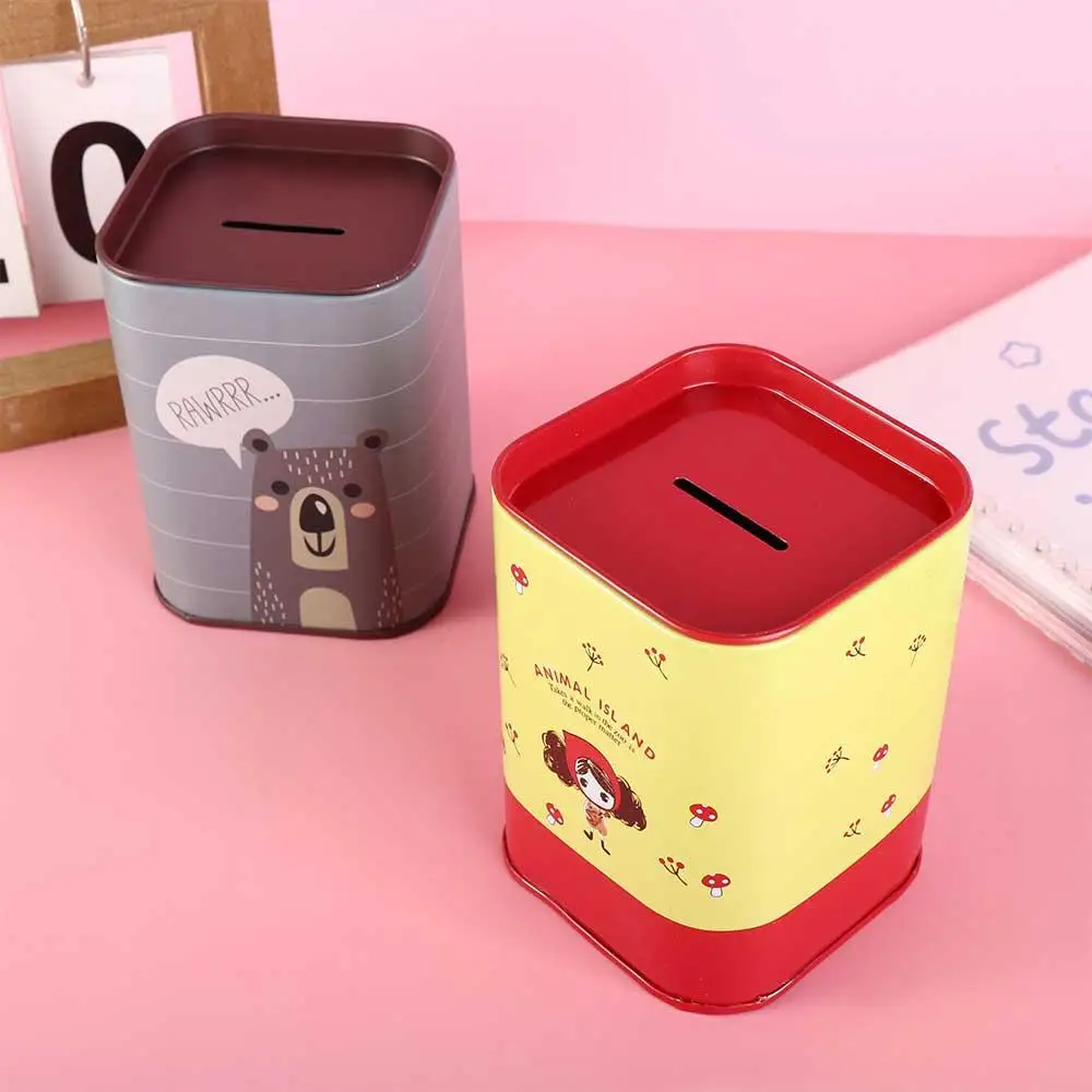 Save Money Lovely High-Capacity Home Decoration Toy Cash Cabinet Tinplate Coin Box Cash Box Metal Piggy Bank Money