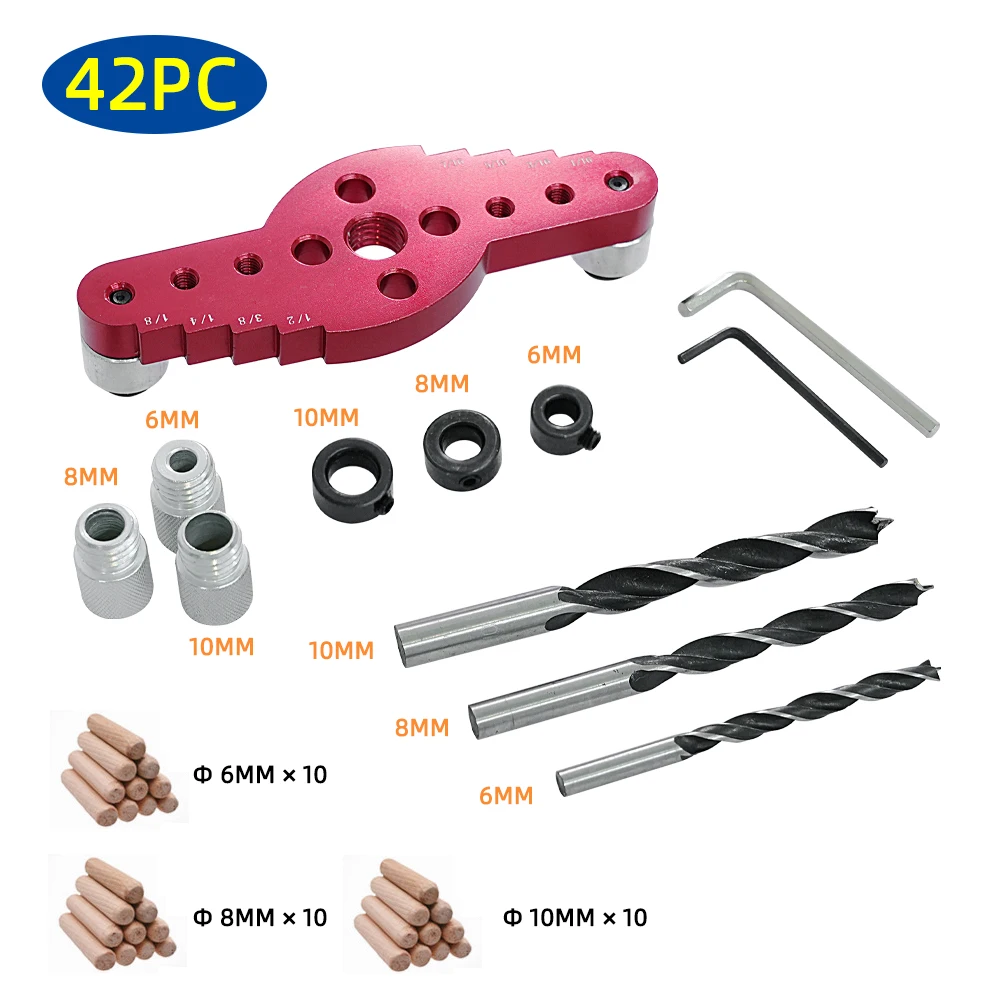 Woodworking Center Punch Locator Wood Panel Punching Scribing 2-in-1 Tool Dowel Link English Painter