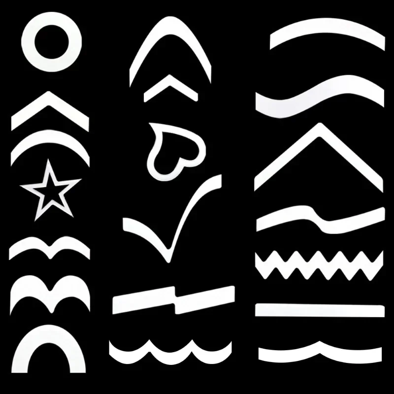 V-shaped White French Manicure Strip Wavy Line Nail Art Form Fringe Tip Guides Sticker DIY Nails Line Auxiliary Decoration Tools 6