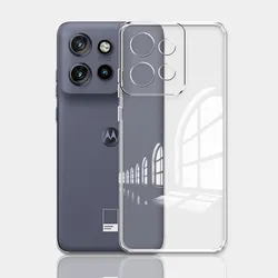 Clear Silicone Bumper Shockproof Phone Case - Transparent Protective Cover for Moto S50 (Clear)