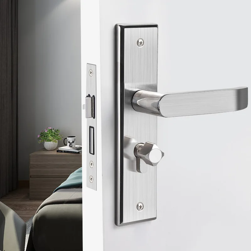

Interior Door Knobs Stainless Steel Smart Lock Set with Keys Swing Silver Sliding Gates Wooden Apartment Hotel Outdoor Hardware