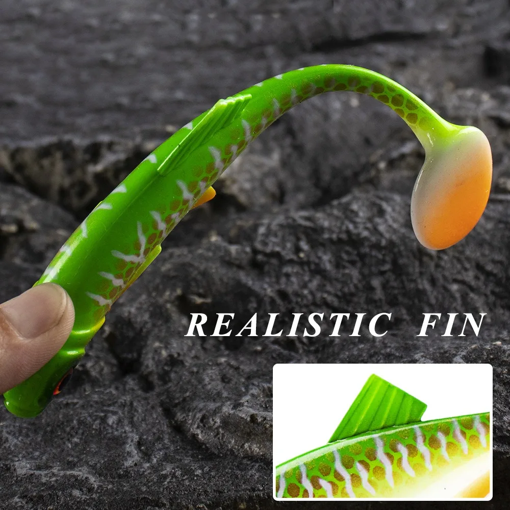 3D-Augen-Simulations-Angelköder, realistischer Shad-Köder, weicher Swimbait aus Silikon, T-Schwanz-Softbaits für Barschangeln – Detail 6