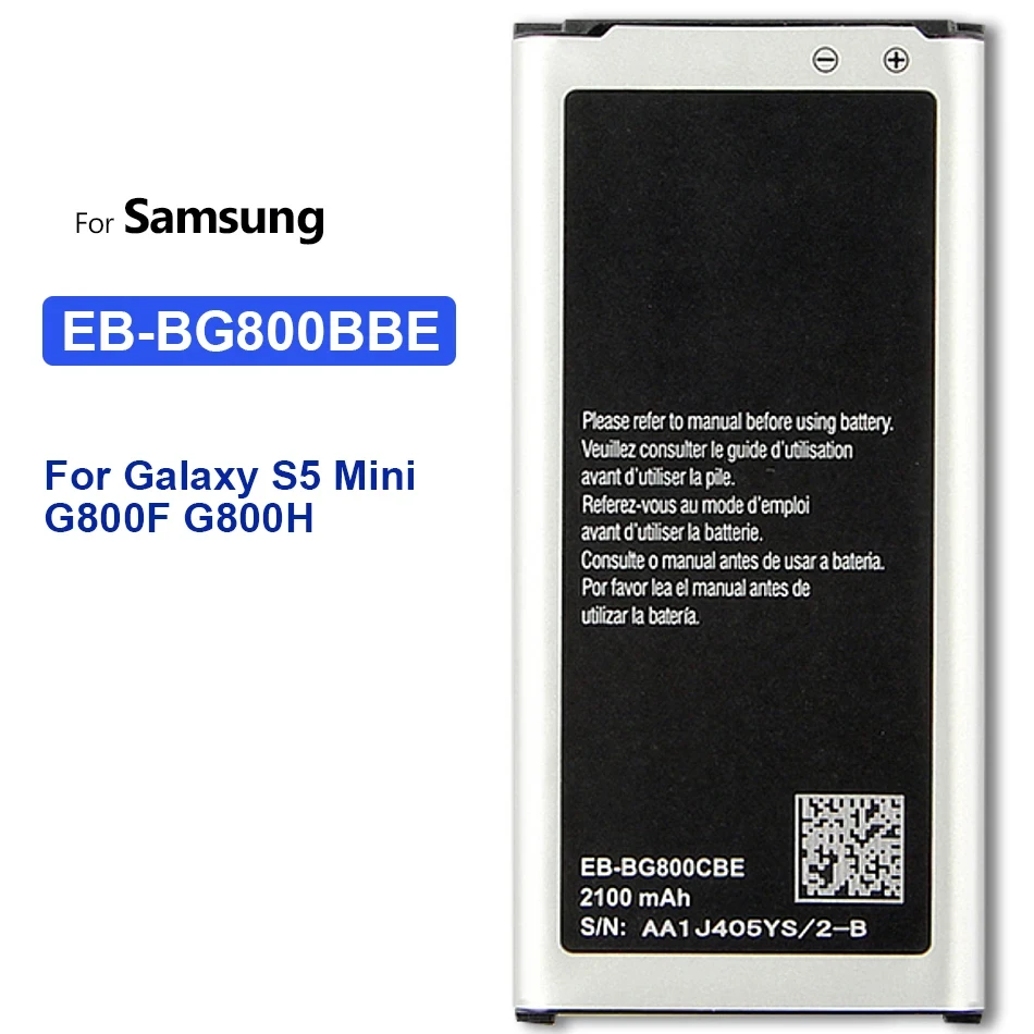 Per Samsung S5Mini Batteria Per Samsung Galaxy S5 Mini G800 G800F G800H G800A G800Y G800R Eb-Bg800Bbe 2100Mah Batterie