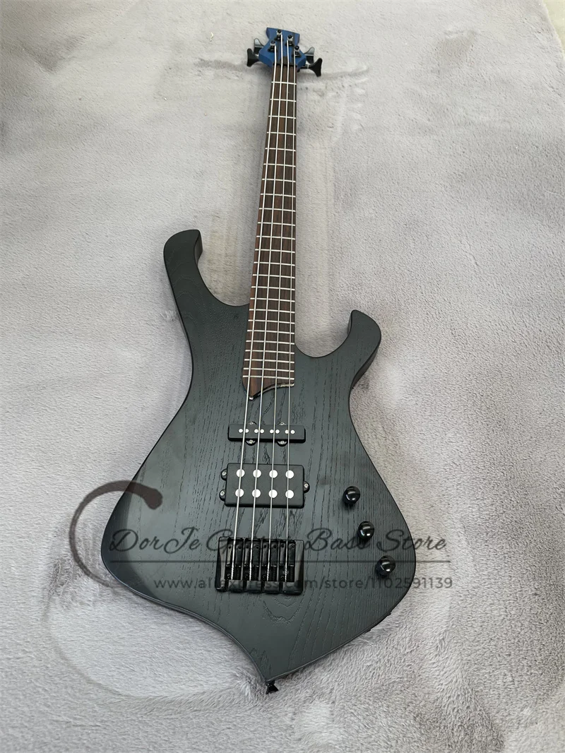 URIEL セミアコースティックベース 4弦 マットブラック URIEL