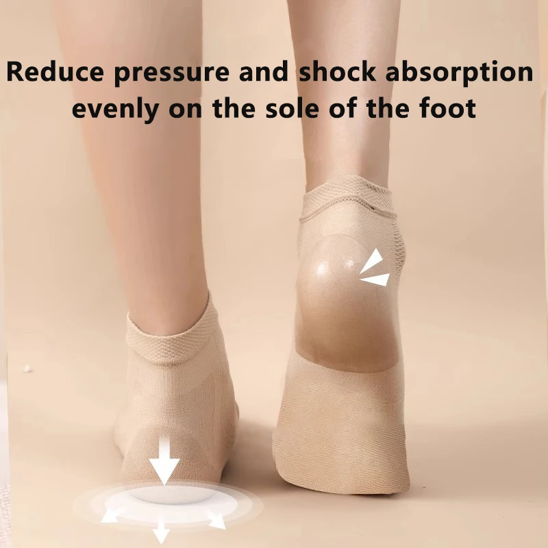 발 관리를 위한 실리콘 고무 보습 힐 양말 방수 및 내구성 힐 양말 힐 복구 양말