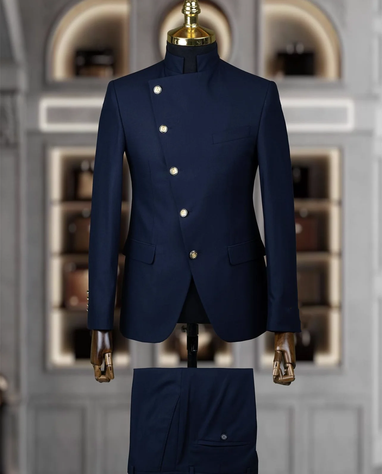 Blue Coat Design Check Coat Pant For Wedding Navy Blue Pent
