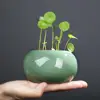 11cm Ceramic Flowerpot Ice-cracked Bowl Lotus Planter Mini Vase Glazed Bonsai Planting Pennywort Thou Jun Kiln Hydroponic Pot 2
