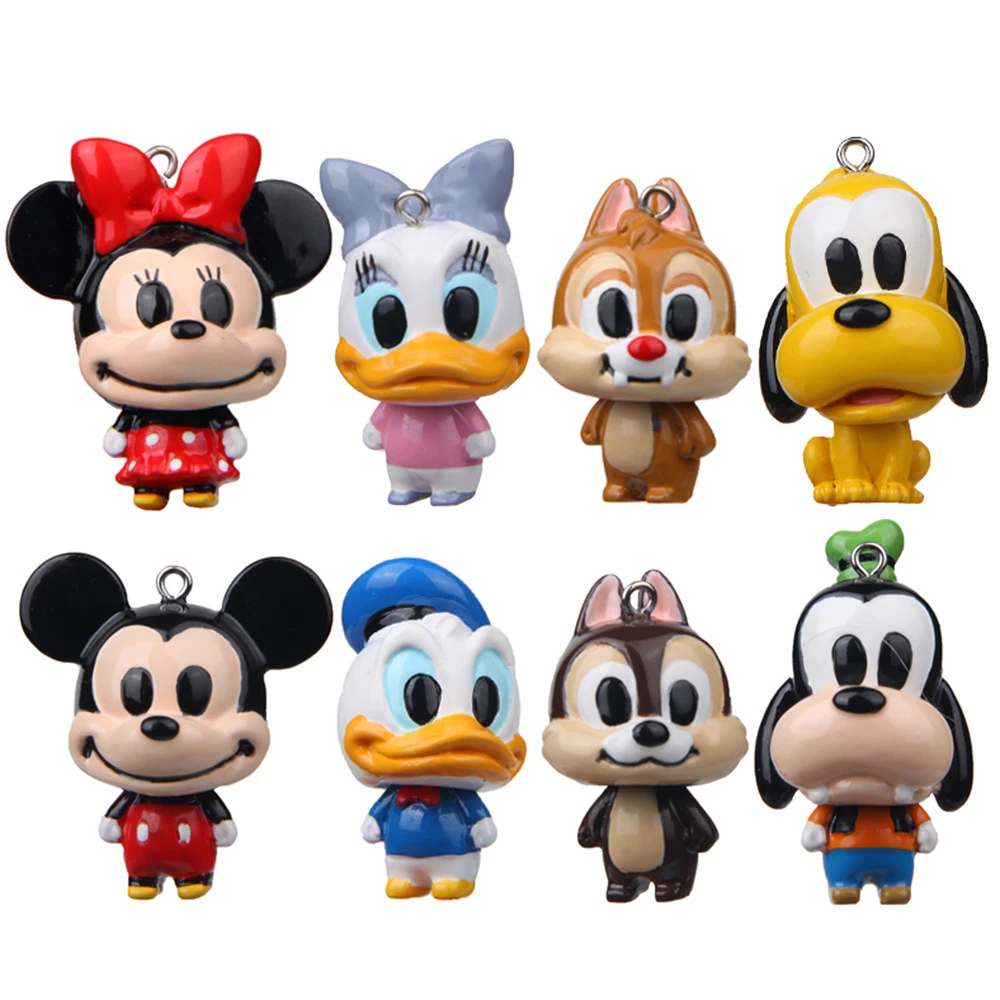 Figuras de acción de Pvc de dibujos animados para niños, muñecos de Mickey  Mouse Tsum, Pato Donald, accesorios DIY, llavero, juguete| | - AliExpress