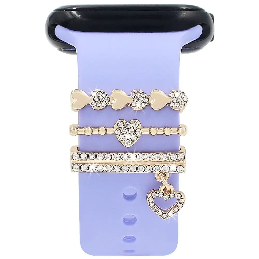 Elegant Diamond Jewelry Charms for Silicone Watch Bands - Premium Strap Accessories