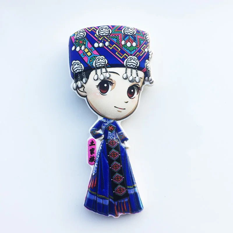 

New Chinese Tujia Fridge Magnet Creative Decoration Craft Tourism Souvenir Message Post