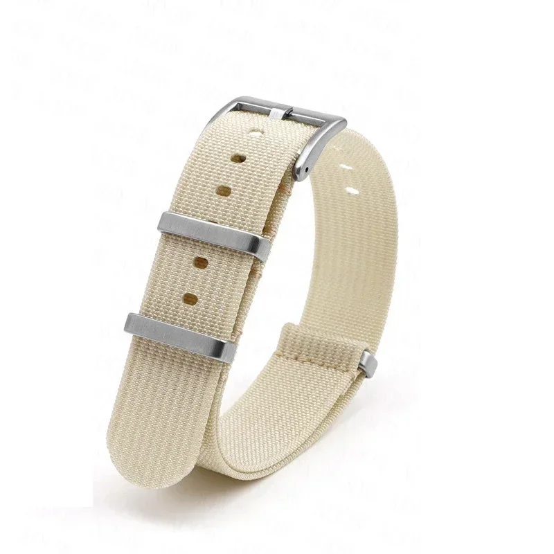 Ribbed Nylon Military-Style Watch Strap - Breathable Fabric Replacement Band