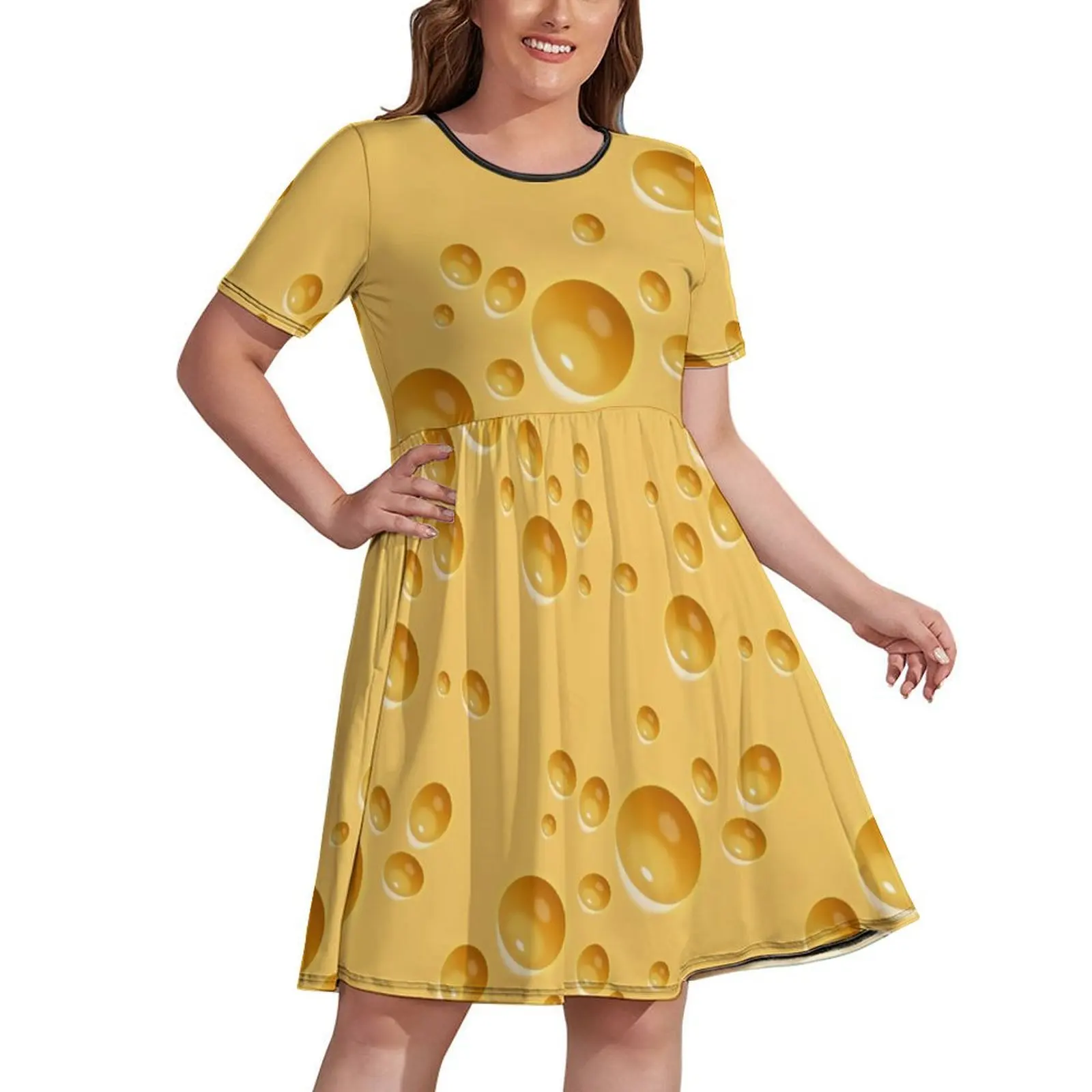 

Swiss Cheese Dress Woman clothes elegant guest wedding dress dresses with long sleeves loose women's dress