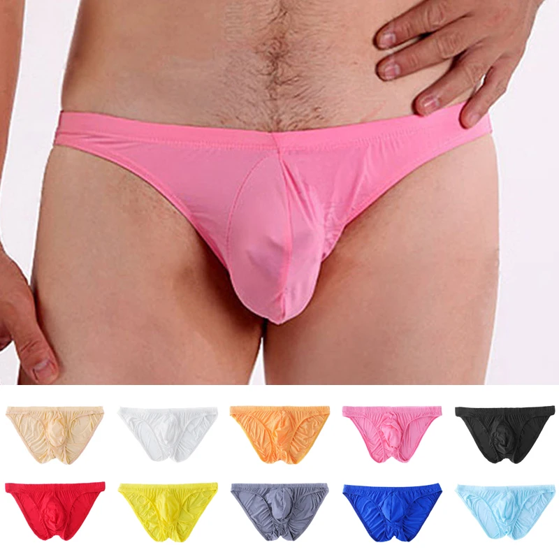 

Mens Low Waist Sexy Briefs Seamless Breathable Bulge Pouch Panties Stretchy Underpants Solid Color Comfortable Male Underwears