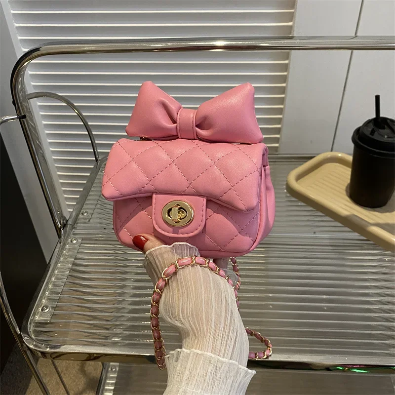 

Deluxe Shoulder Bag Princess Baby Girl Pink Bow Tote Cute crossbody bag for little girls