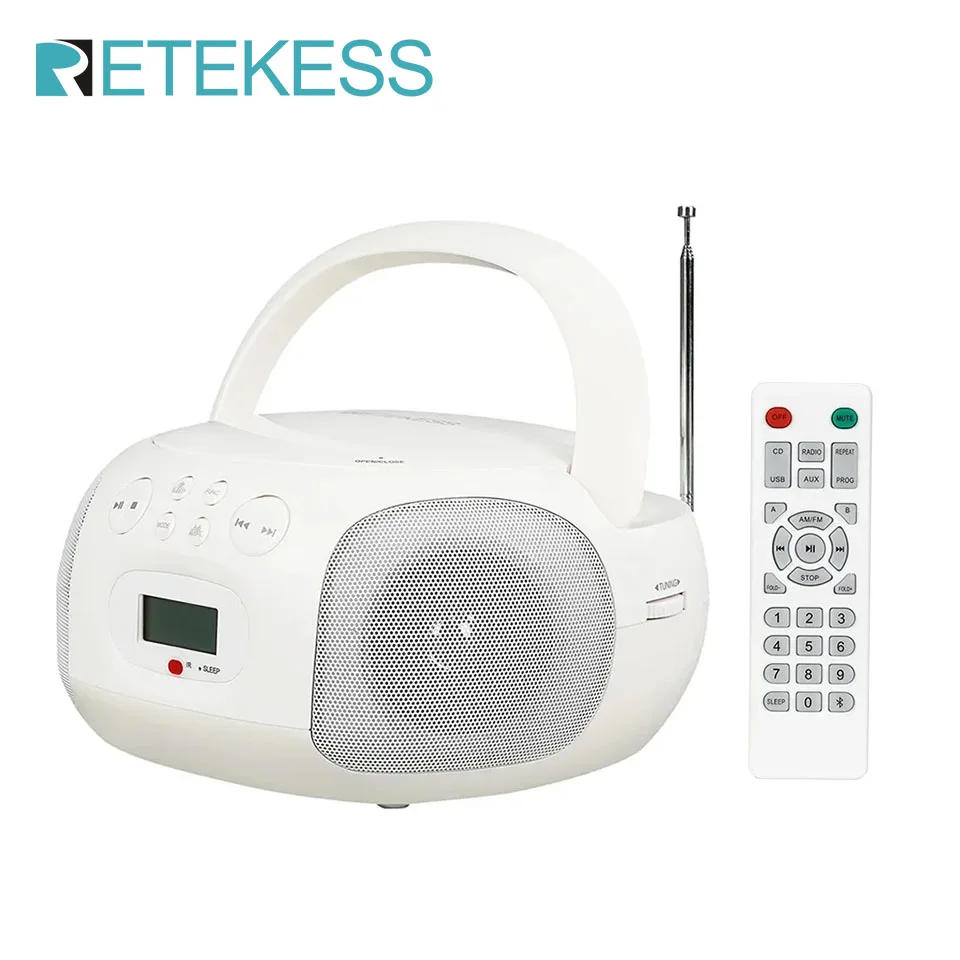 Retekess TR 636 Household CD Player Bluetooth Boombox Portable Radio AM FM Stereo Control Sleep Timer Support For Older Home portable cd player wooden cd player wall mounted cd player