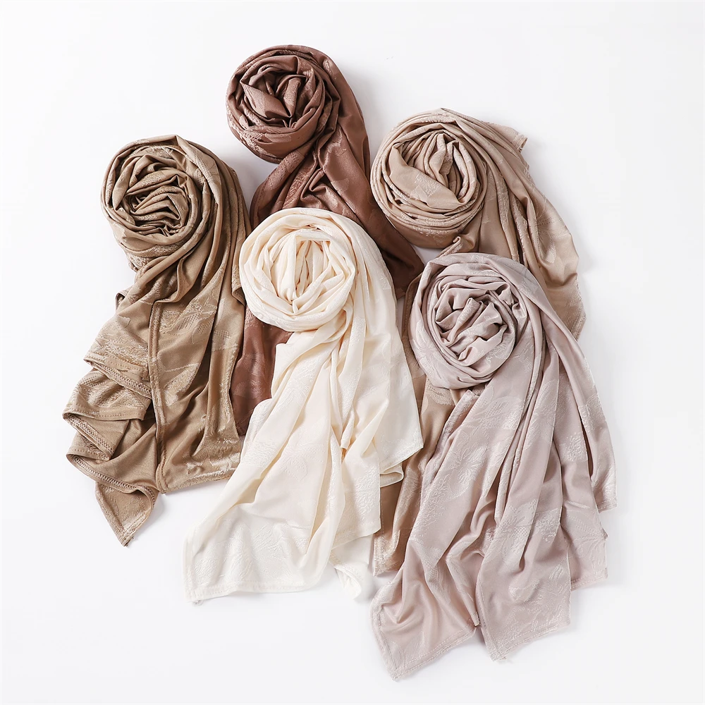 

Fashion New Turban Headcloth Women Scarvies High Quality Elasticity Jersey Flower Jacquard And Solid Colors Scarf Big Size Hijab