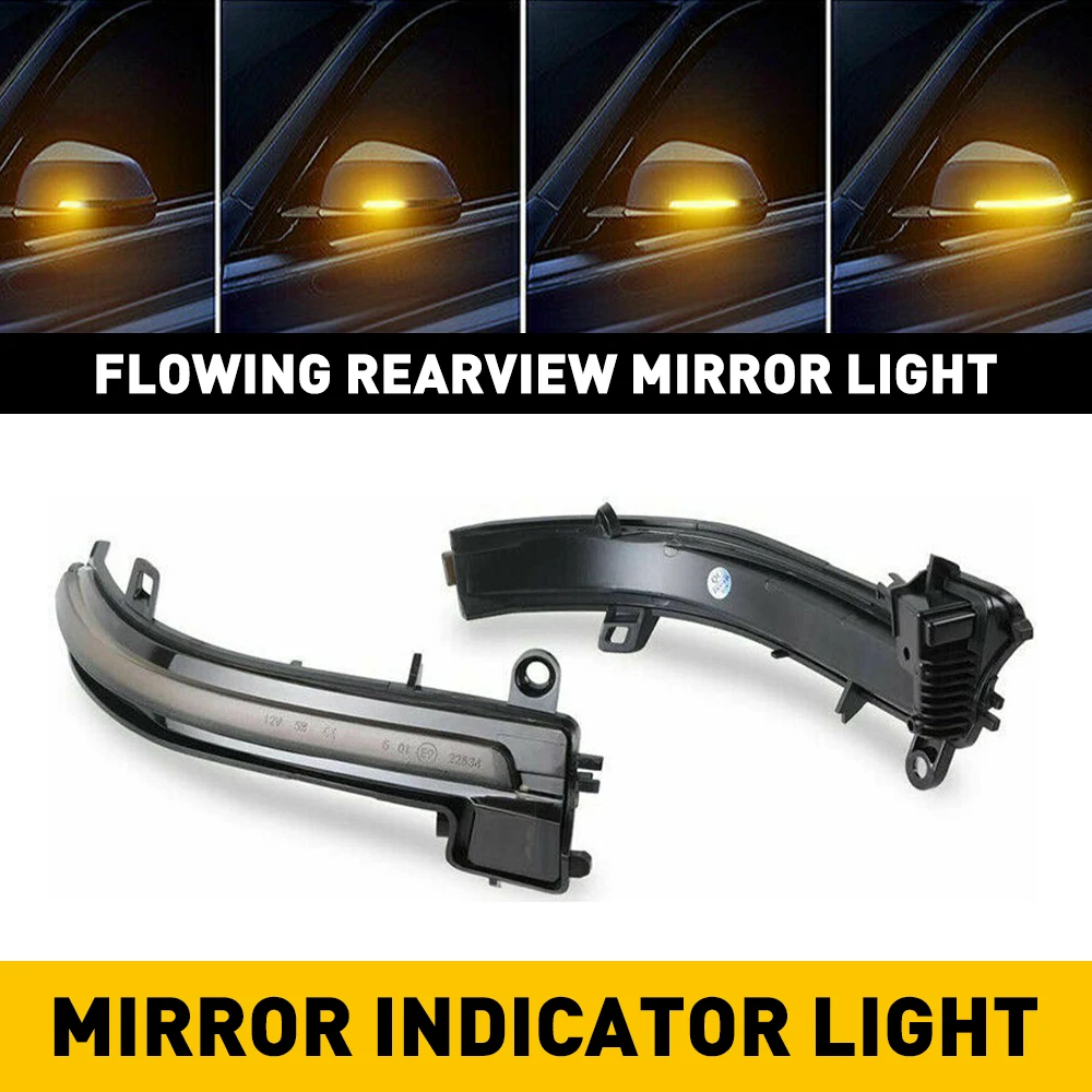 

2Pcs Led Side Door Wing Mirror Indicator Light Dynamic Rearview Mirror Turn Signal Lights For Bmw 2 4 3 1 Series 2012-up 2013-up