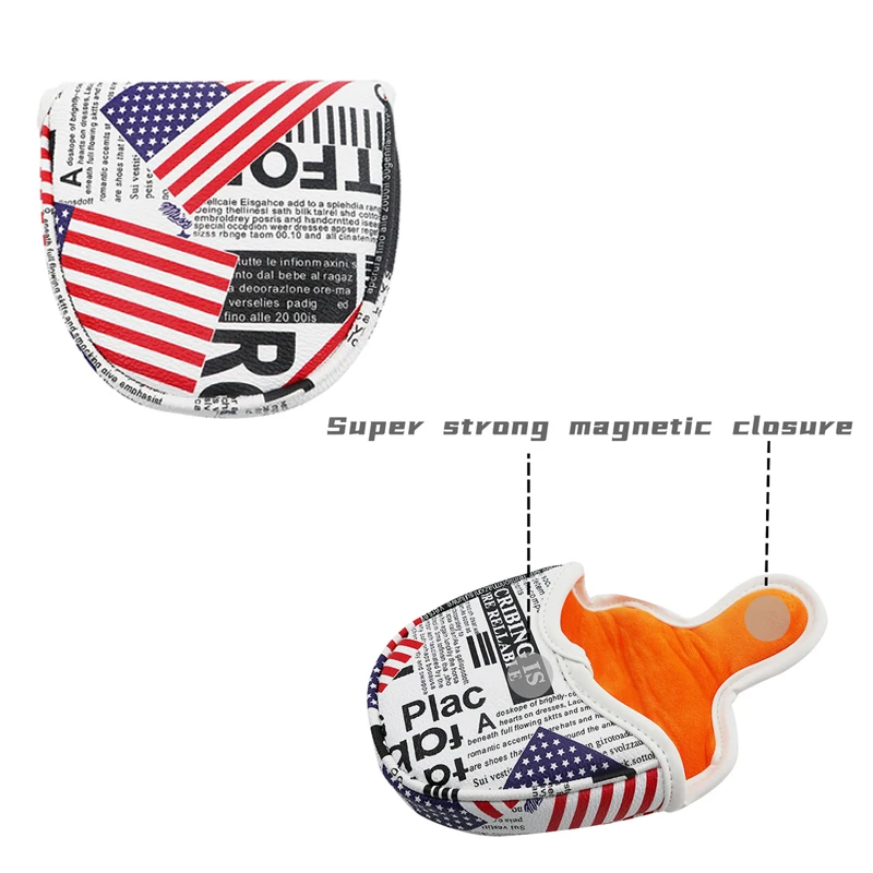 Golf Putter Covers Mallet Putter And Blade Putter Magnetic Closure Golf Club Protector Covers PU Leather Golf Wood Head Covers