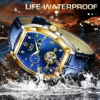 LIGE Luxury Mens Rectangular Dial Mechanical Watches Waterproof Leather Automatic Luminous Watch Business Men relogios masculino 4