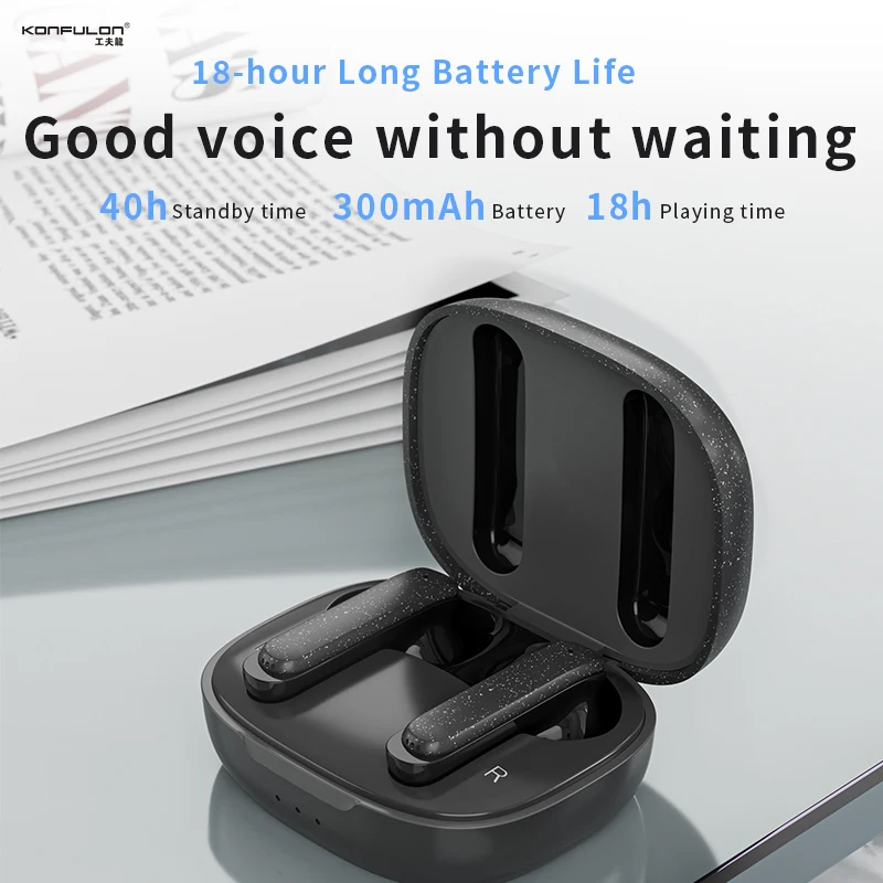

ENC Wireless Bluetooth Headset In Ear HiFi Stereo Sound Noise Cancelling Music Earphone Sport HD Call Headphone for Cellphone