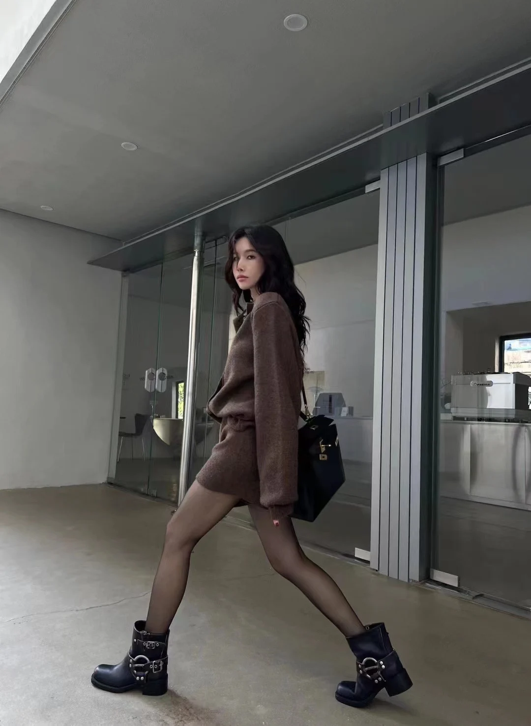 Autumn Winter New Two-piece Knitted Sets Single Breasted Sweater Top High Waist Shorts Korean Fashion Casual Outfits Solid Suit