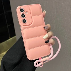 Stylish Down Jacket Chain Case for Galaxy A71 5G (Pink)