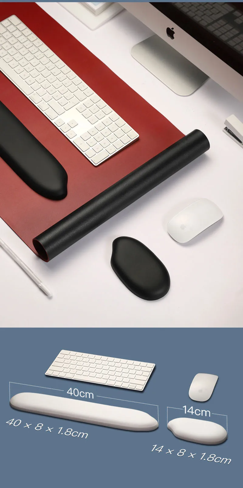 Kawaii Keyboard Wrist Rest Mouse Pad Set Memory Foam Hand Support Set