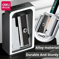 1/2Pcs Deli Zinc Alloy Pencil Sharpener Silver Metal Sharpener School Office Sharpener Stationery Supplies 2