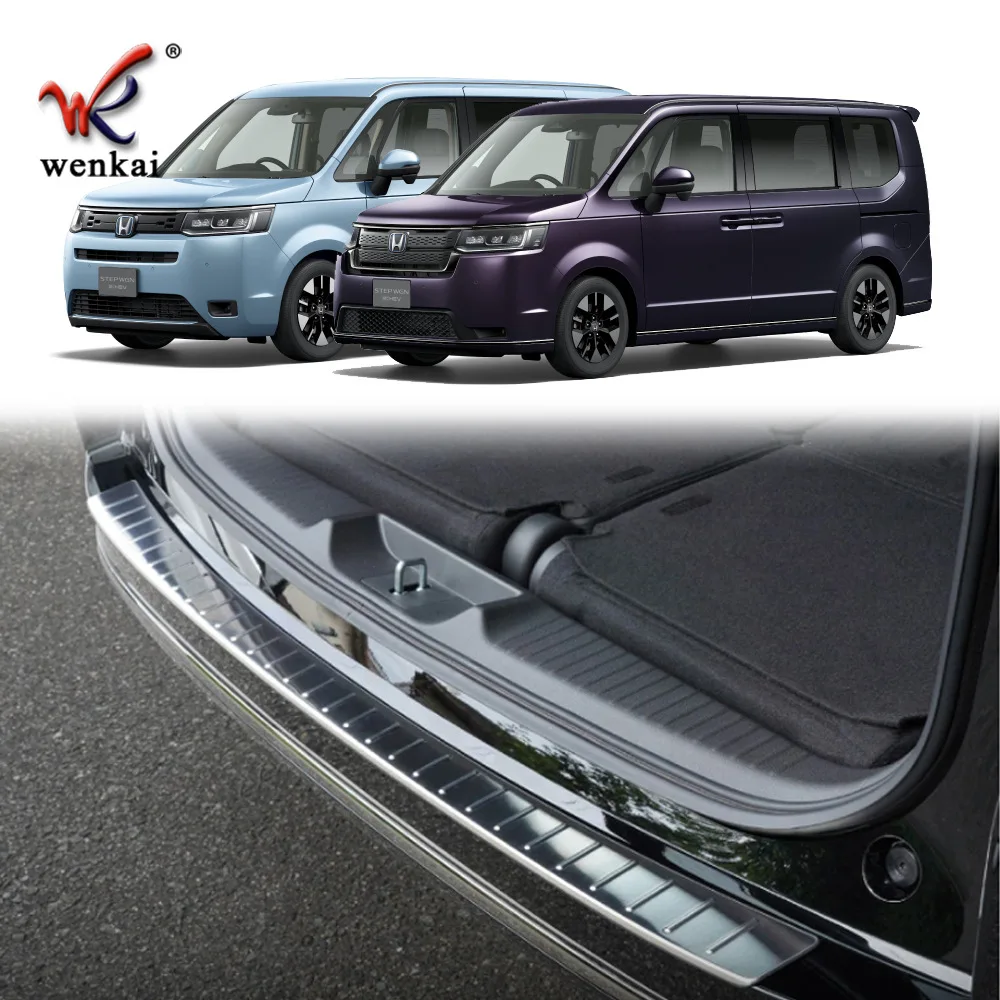 

car assecories For Honda Stepwgn Spada 2022 2023 Door Sill Rear Bumper Protector Sill Trunk Tread Plate Trim Car Styling Sticker