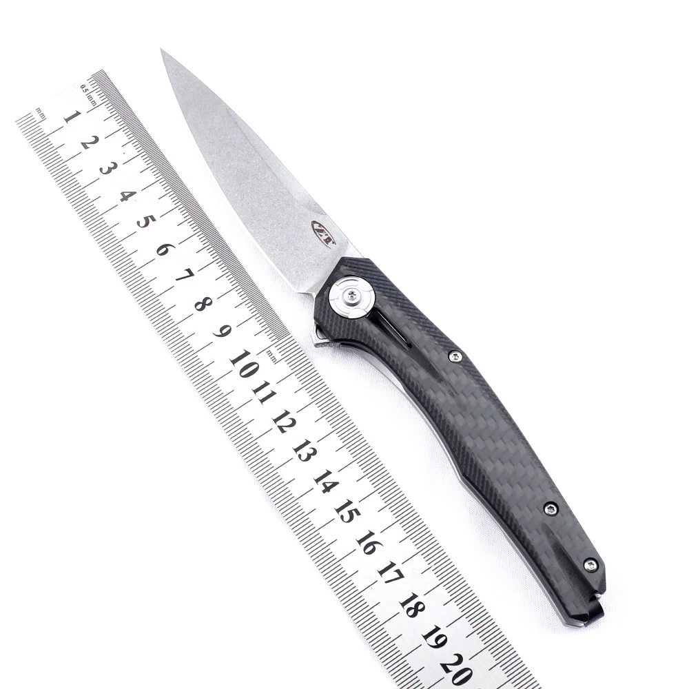 

Tactical ZT 0707 Ball Bearing Flipper Steel Carbon Fiber Mark Camping Hunt Pocket Survival Outdoor EDC Folding Knife tool