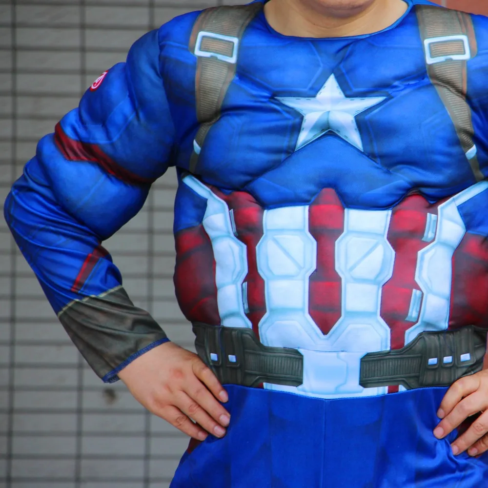 3pcs/Sets Anime Superhero Captain America Iron Man Hulk Spider Game Cosplay Costume Halloween Adult Kids Carnival Party