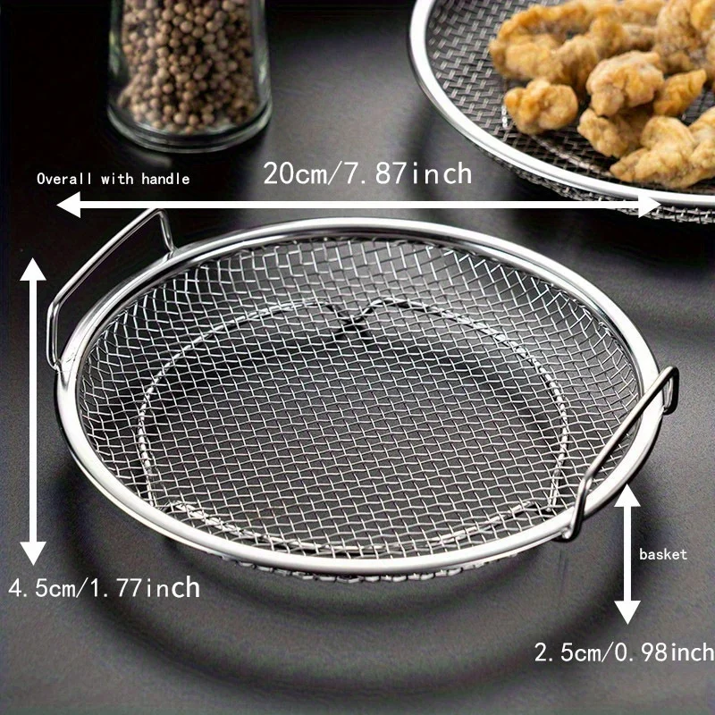 tainless Steel Filter Tray,Reusable Round Mesh Basket,Frying Grilling,Kitchen Strainer,Fruit vegetable water filter basket