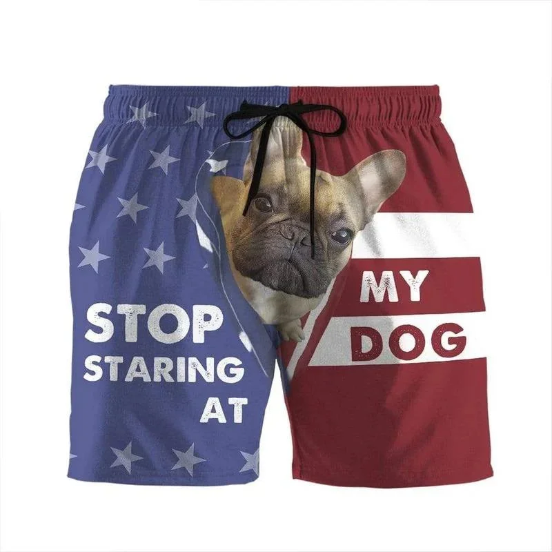 Stars Stripes Design Beach Swim Shorts For Men Outdoor Personality Flag Print Graphic Short Funny Pants Summer Humour Pantie 4