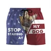 Stars Stripes Design Beach Swim Shorts For Men Outdoor Personality Flag Print Graphic Short Funny Pants Summer Humour Pantie 4