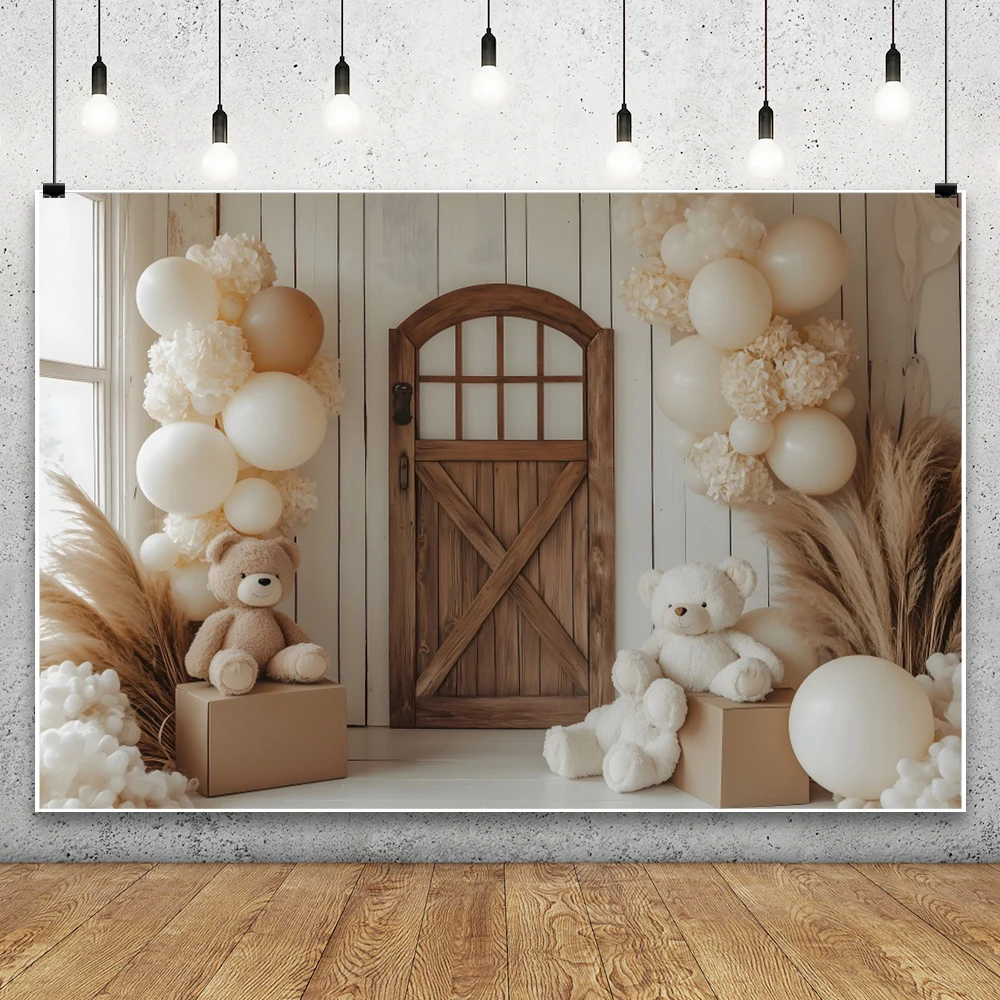 Sfondo Foto 1° Compleanno - 2,1x1,5m Tema Orso Bambino Avventura, Blu - Foto 13