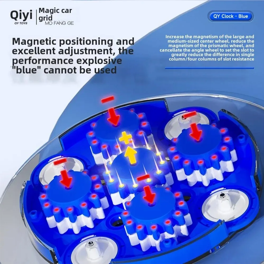 New Qiyi Clock Magnetic Puzzle Limited Edition Clock Magic Version Water Blue Coral Competition Dedicated  Column WCA 3